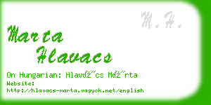 marta hlavacs business card